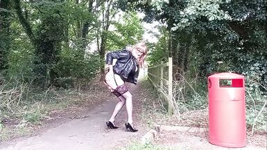 Tranny Outdoors Pissing and Posing #2 - 13 image