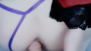 Skinny scottish crossdressing sissy plays with dildo - 10 image