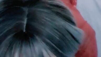 Skinny scottish crossdressing sissy plays with dildo - 2 image