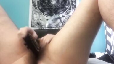 hairy goth FTM fucks pussy raw with hairbrush - 5 image