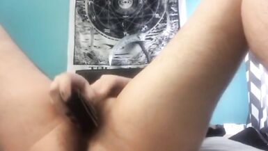 hairy goth FTM fucks pussy raw with hairbrush - 6 image