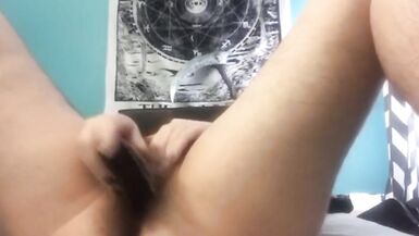 hairy goth FTM fucks pussy raw with hairbrush - 7 image