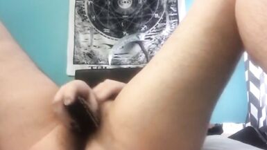 hairy goth FTM fucks pussy raw with hairbrush - 9 image