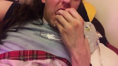 Fucking my ass with food then eating it - 9 image