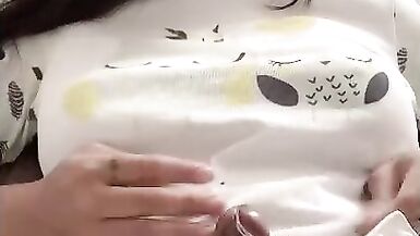 shemale put hair clamp her cock while masturbating - 6 image