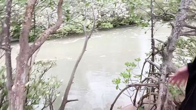 ladyboy big boobs pulling her cock in public - 1 image