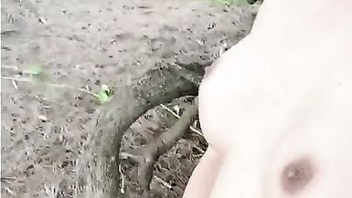 hot shemale windy in the beach masturbation and cum - 2 image