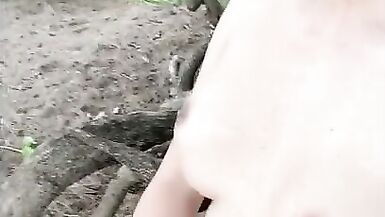 hot shemale windy in the beach masturbation and cum - 3 image