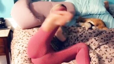 Mikayla stretching before bed - 10 image