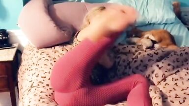 Mikayla stretching before bed - 12 image