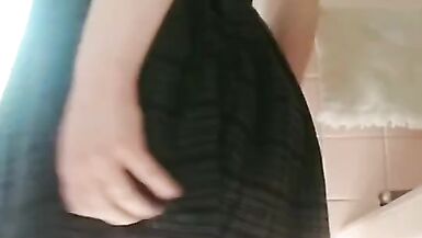 Transgender Schoolgirl Plays in Bathroom - 3 image