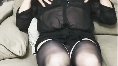 Patty crossdresser Tottaly dressed in black - 13 image