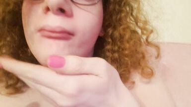 Trans Girl Swallows Her Own Cum