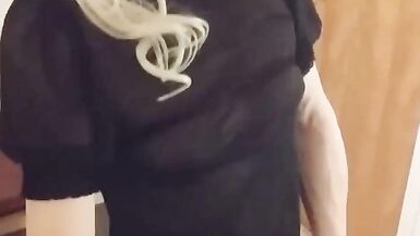 MissRoseTS Swedish Skinny Shemale Masturbation - 15 image