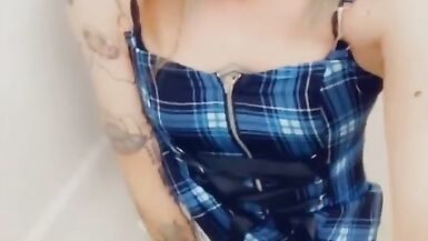 Cute Trans Likes to Finger Herself - 11 image