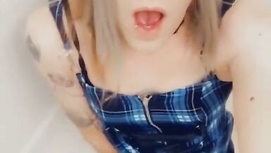 Cute Trans Likes to Finger Herself - 14 image