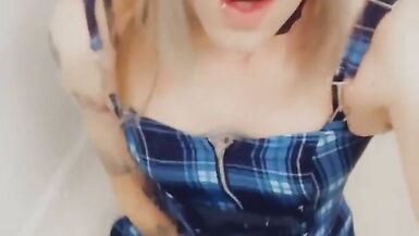 Cute Trans Likes to Finger Herself - 9 image