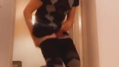 Cute Femboy fucking a dildo in Pantyhouse - 14 image