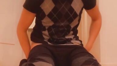 Cute Femboy fucking a dildo in Pantyhouse - 15 image