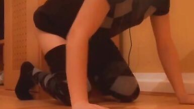 Cute Femboy fucking a dildo in Pantyhouse - 8 image