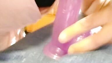 Sexy hot tranny sucking dildo thinking in you. - 13 image