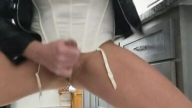 CD Satin Corset leather Boots Cum - 11 image