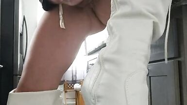 CD Satin Corset leather Boots Cum - 5 image