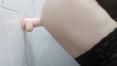 Crossdresser wearing lingerie get dildo inside her ass - 12 image