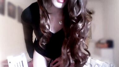 Sissy Francesca anal play in chastity - 15 image