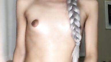 Cute Trans Girl Jerking Off To Porn - 9 image