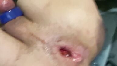 Sissy Whore uses fresh BBC Creampie as Lube in Ruined Hole