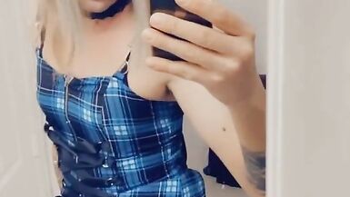 Sexy Shemale Horny And Dolled, She loves to stroke herself - 13 image