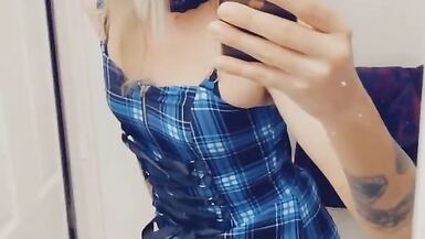 Sexy Shemale Horny And Dolled, She loves to stroke herself - 14 image