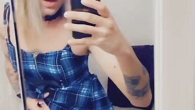 Sexy Shemale Horny And Dolled, She loves to stroke herself - 5 image