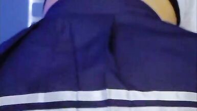 Naughty Asian Trans Schoolgirl gets fucked in the ass by my white cock - 11 image