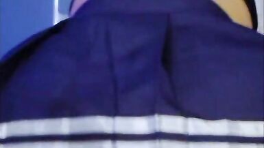 Naughty Asian Trans Schoolgirl gets fucked in the ass by my white cock - 5 image