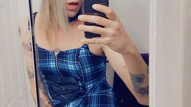 Sexy Shemale Strokes Herself Off - 1 image