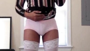 In Pink Shorts and White Stockings