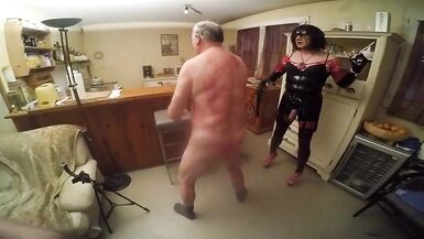 old slave whipped by latex shemale