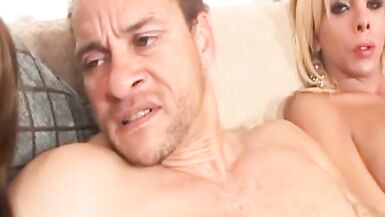 Shemale babes sprayed with thick cum - 5 image