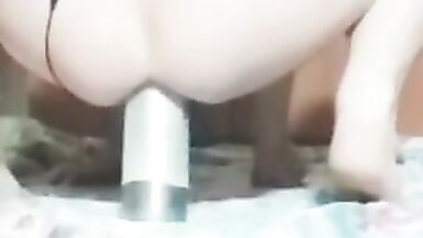 riding a dildo and cumming with your clit