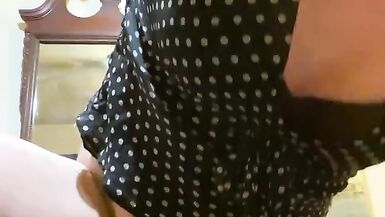 Husband in wifes polka dot shirt to Slam and instantly want cock in ass part1 - 12 image