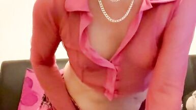 Naughty schoolgirl vibrator play in fishnet holdups! - 4 image