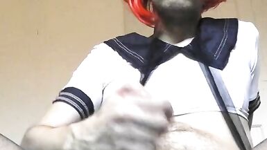 EDGEWORTH JOHNSTONE Femboy Schoolgirl Cumshot Jerking Off CAMERA 2 - 6 image