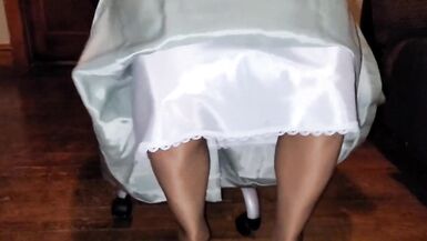 Silver lined dress with silky half slip - 3 image