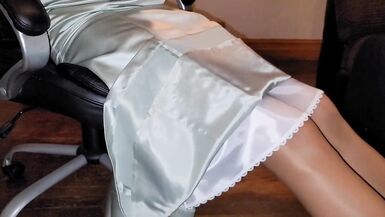 Silver lined dress with silky half slip - 4 image