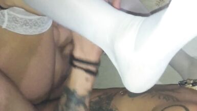 Tattoed guy fucks kawai trany again - 5 image