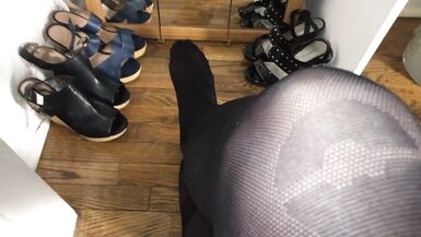 Crossdresser Red Pedicure and Pantyhose - 11 image