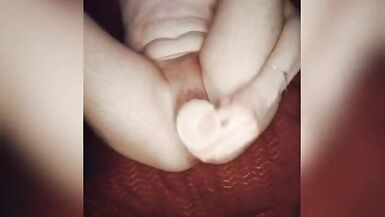 Trans boy dildoing milky pussy - 10 image