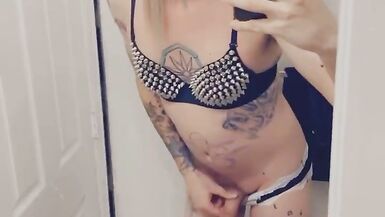 Gorgeous Shemale Fingering Herself in Chastity - 12 image